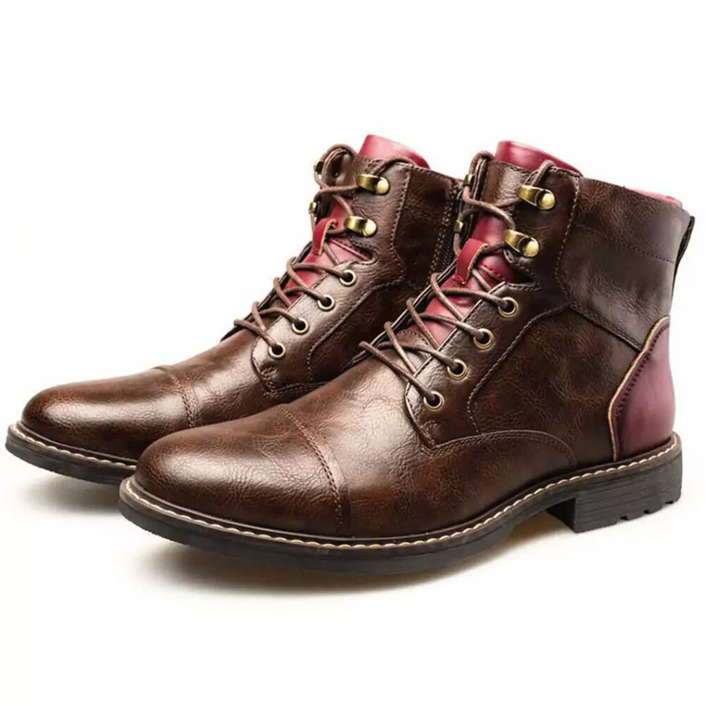 flexible brown short boots for men 