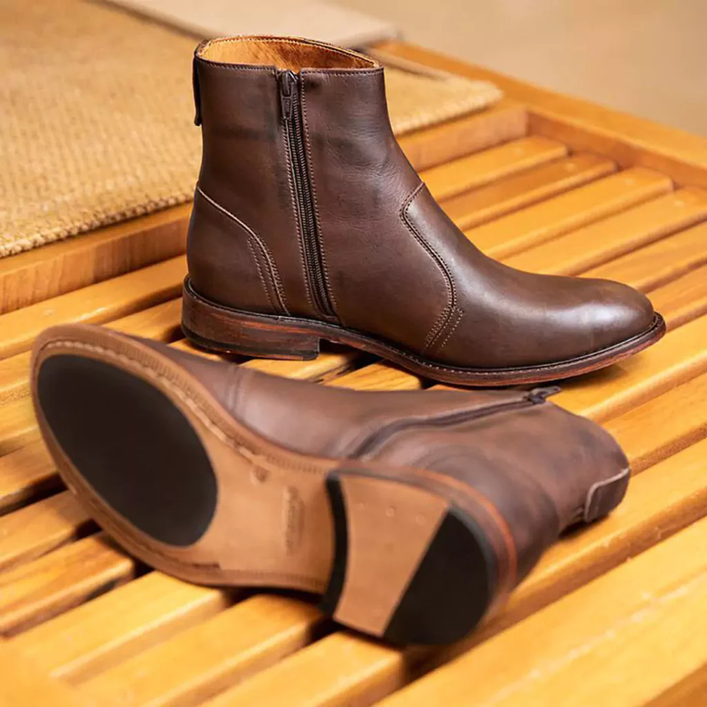 unique brown short boots for men 