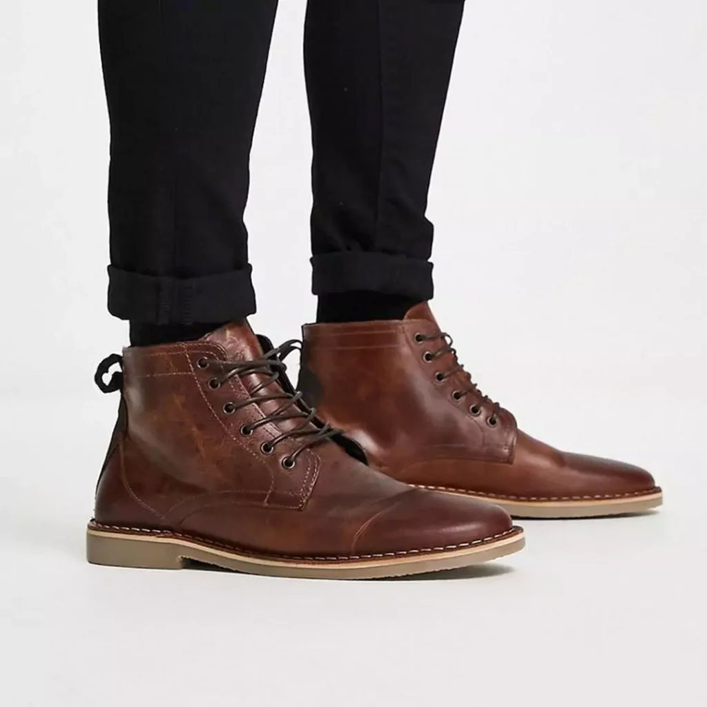 special brown short boots for men 