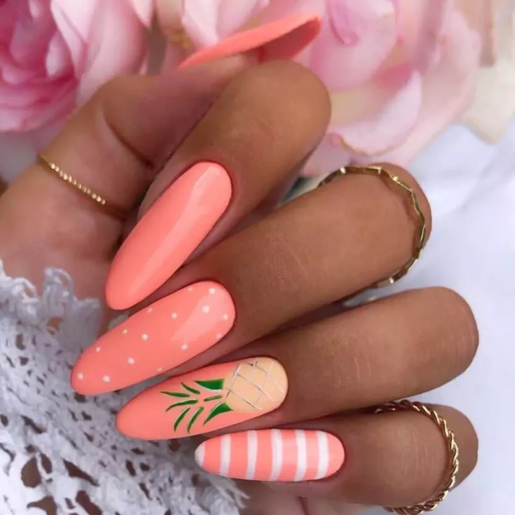 elegant coral nail designs