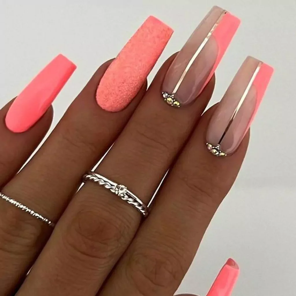 sophisticated coral nail designs