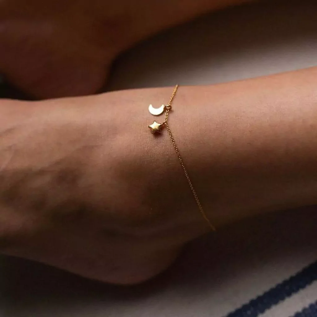 special gold moon and star anklets 