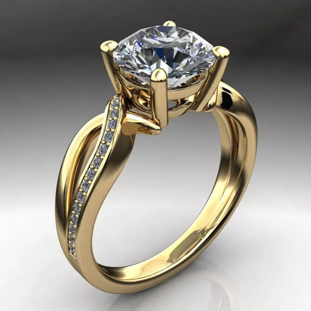 luxurious gold solitaire rings