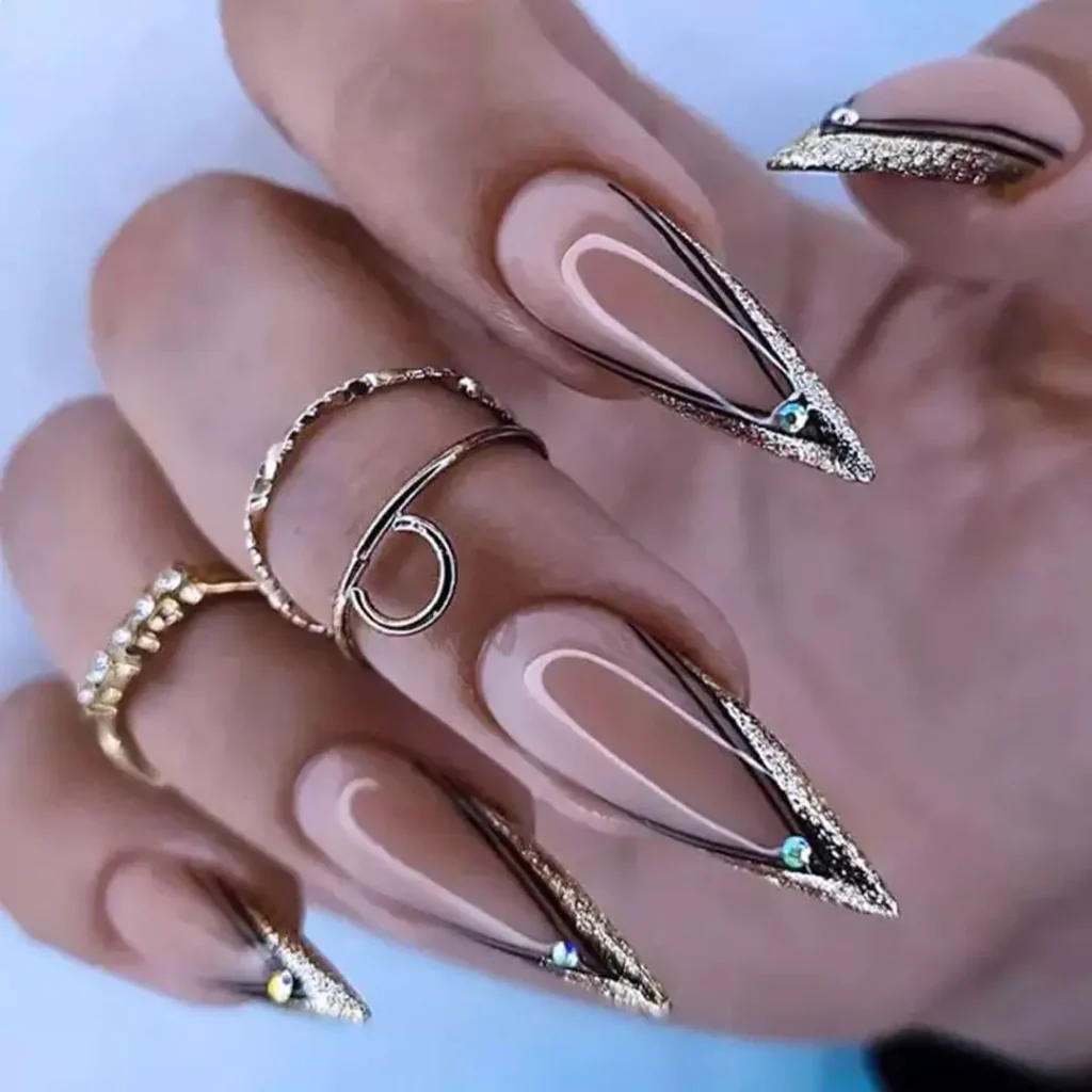 glamorous Long Acrylic Nail Designs