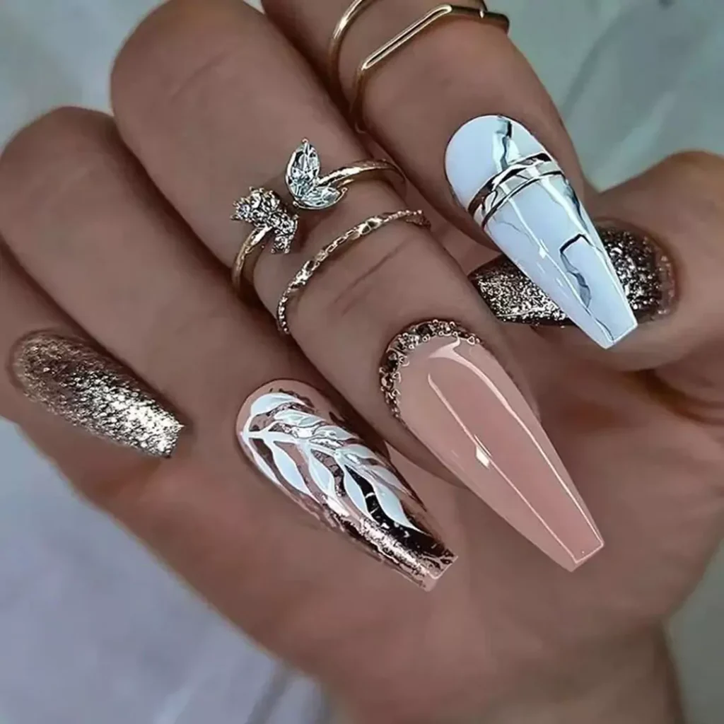 dazzling Long Acrylic Nail Designs