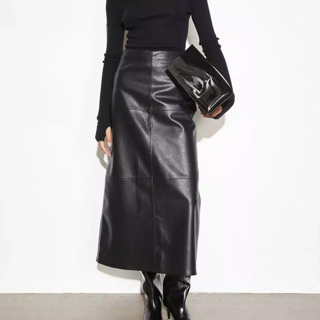 charming long leather skirts 