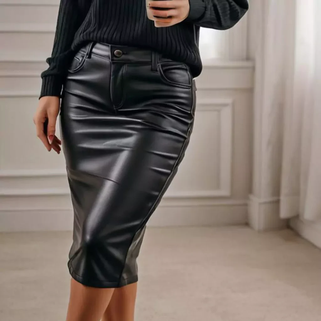 modish long leather skirts 