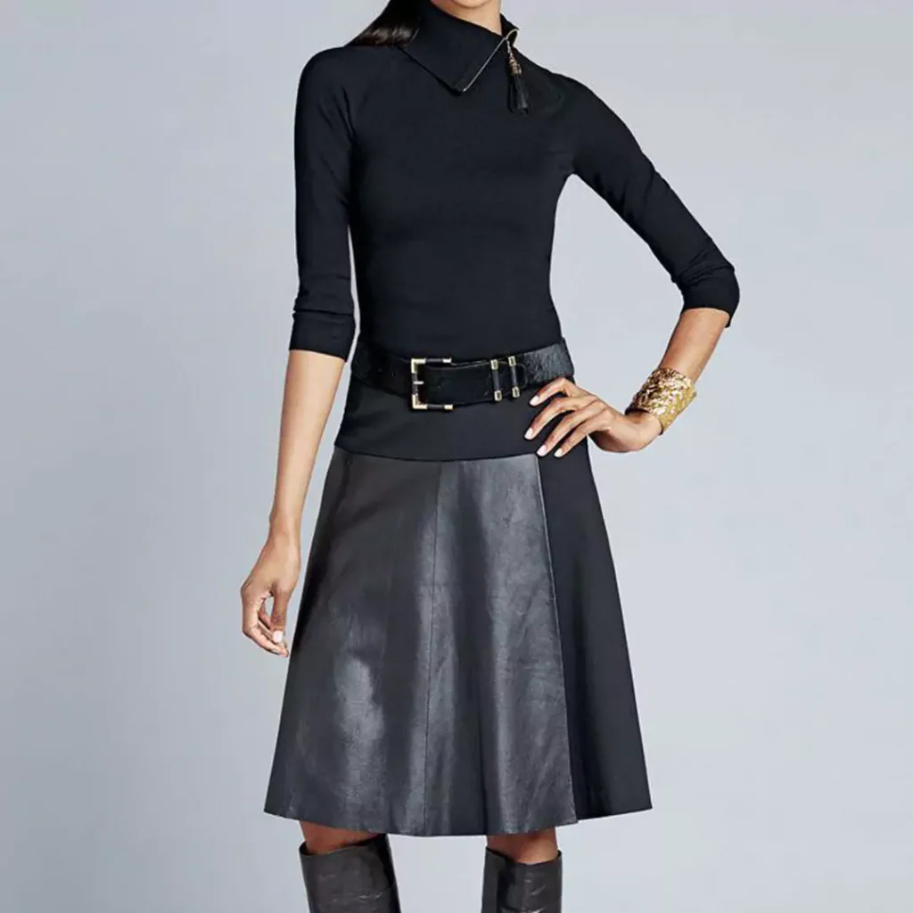 classy long leather skirts 