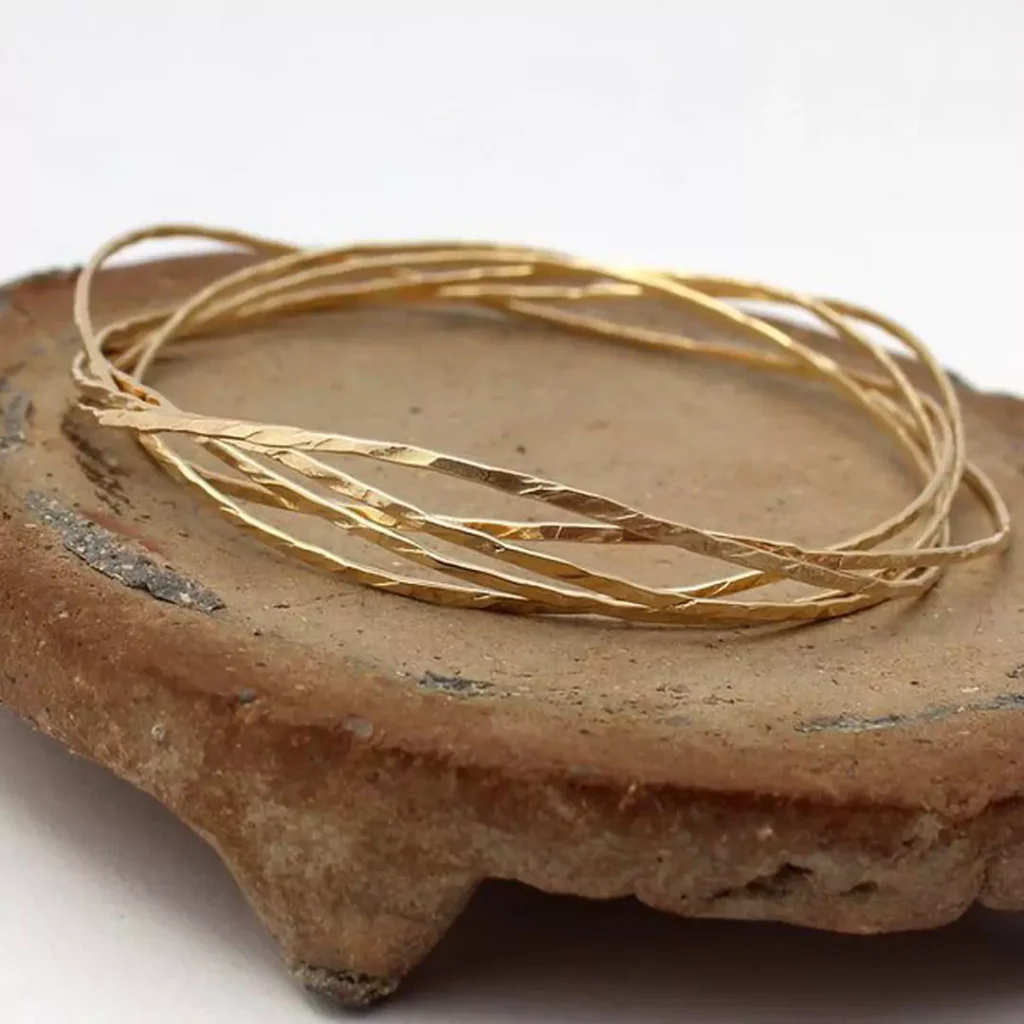 luxurious thin gold bangles 