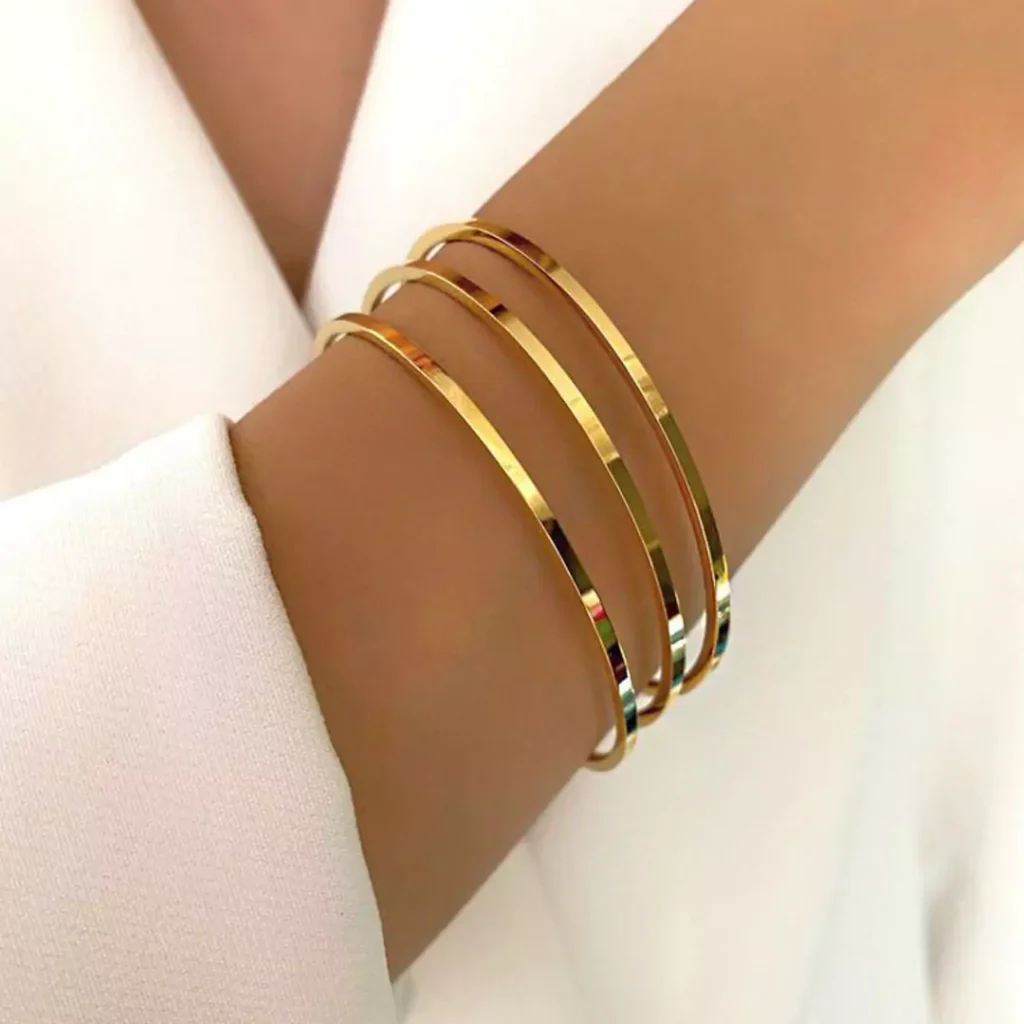 glamorous thin gold bangles 