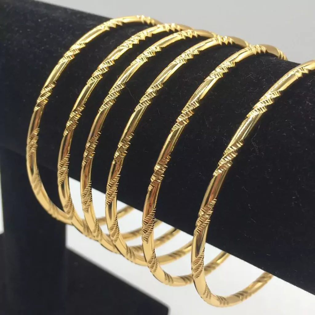 refine thin gold bangles 