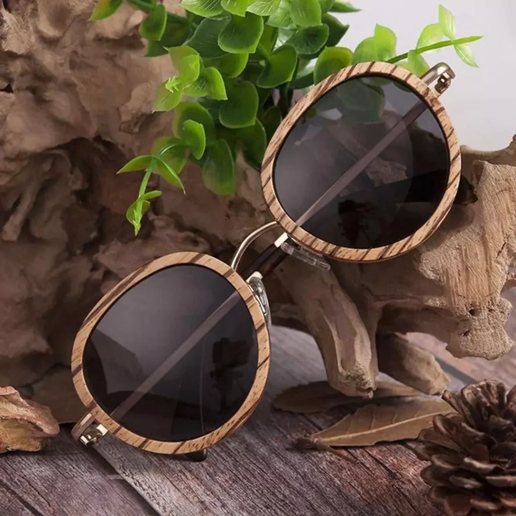 unique wooden frame sunglasses