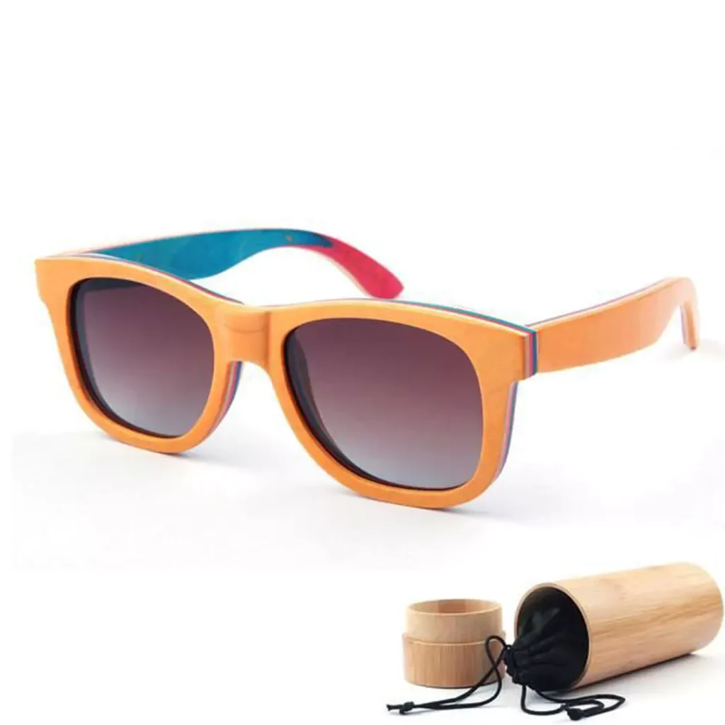 elegant wooden frame sunglasses