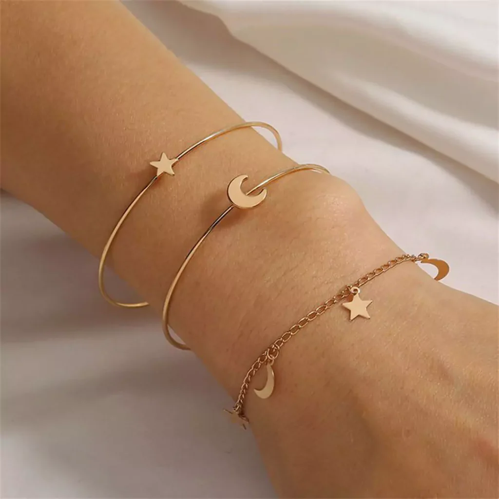 majestic moon and stars gold bracelets