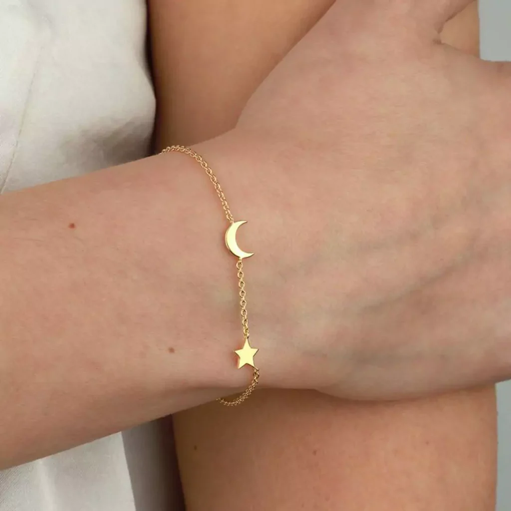 regal moon and stars gold bracelets