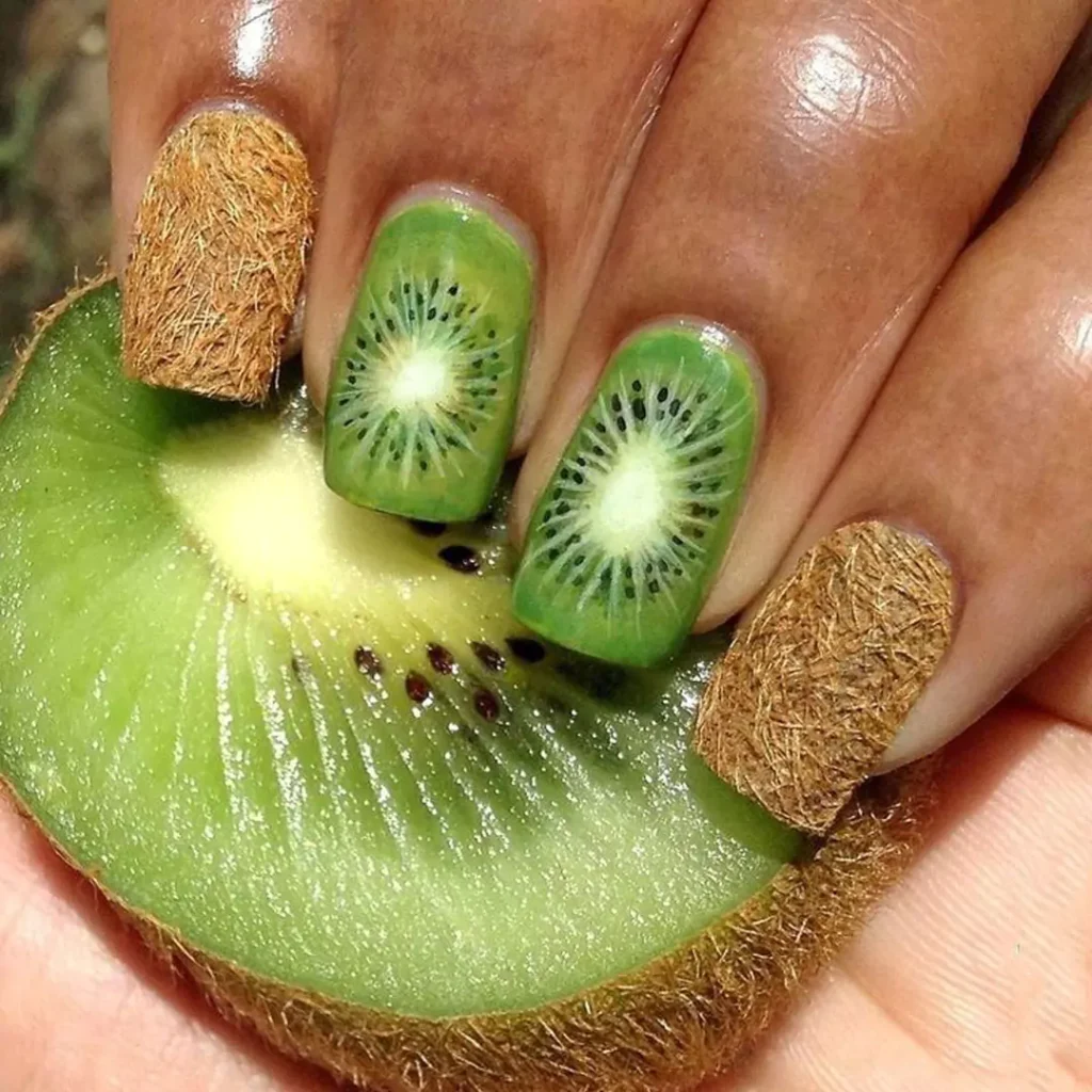 sophisticated kiwi nail designs