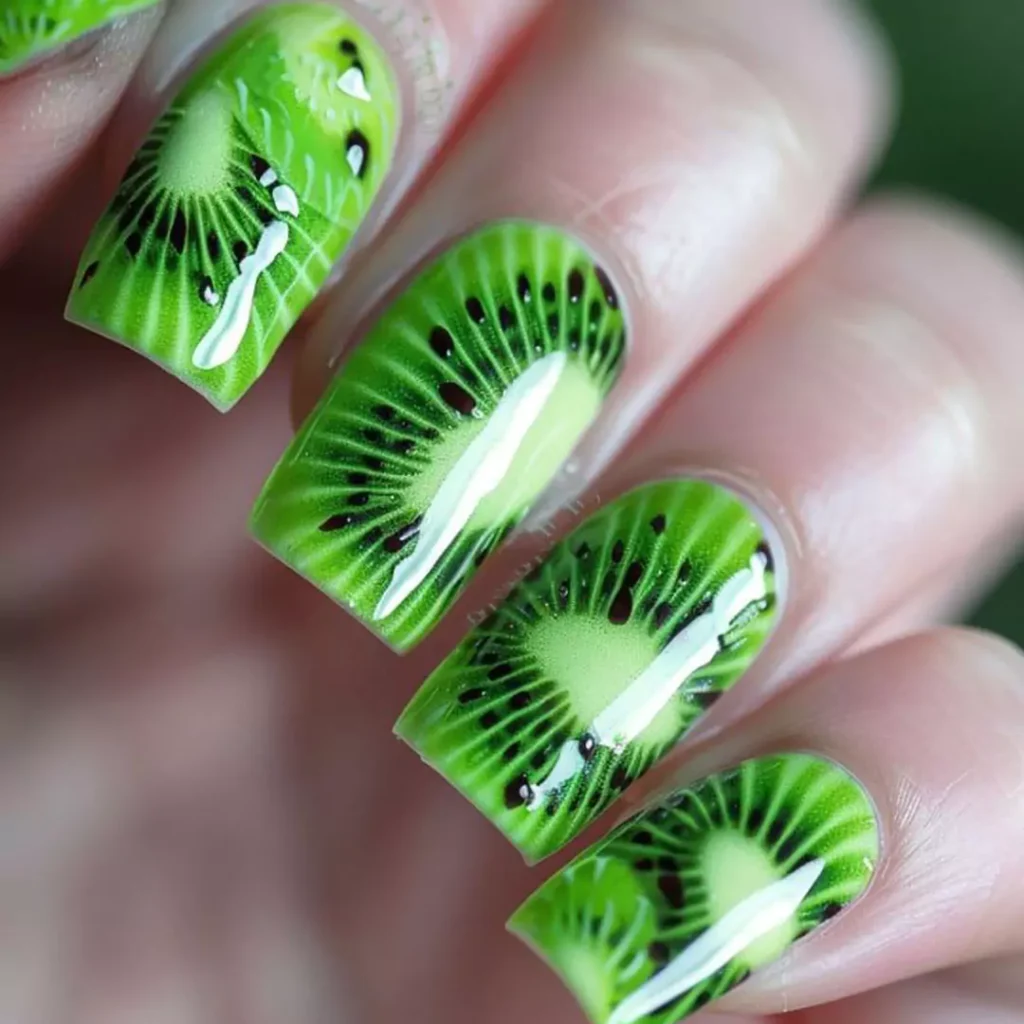 trendy kiwi nail designs