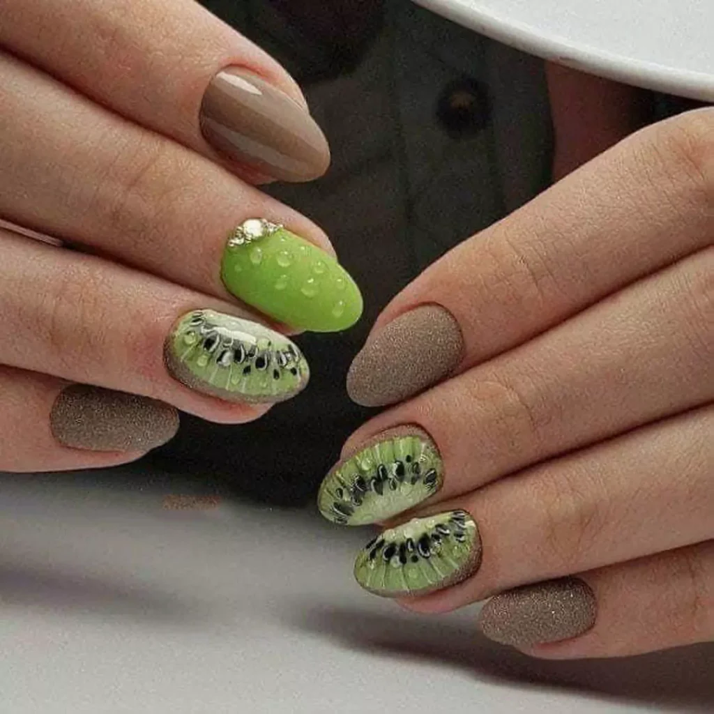 dazzling kiwi nail designs