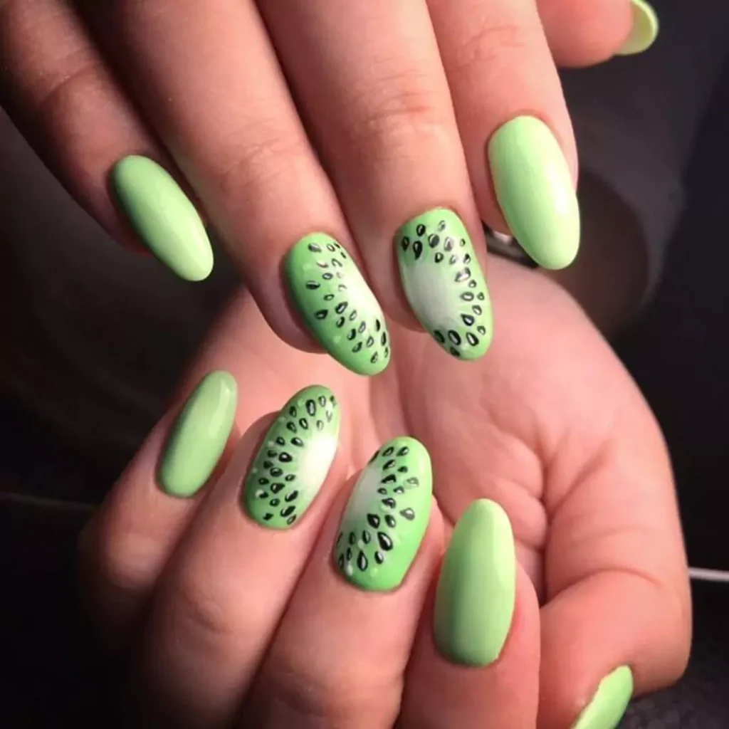 radiant kiwi nail designs