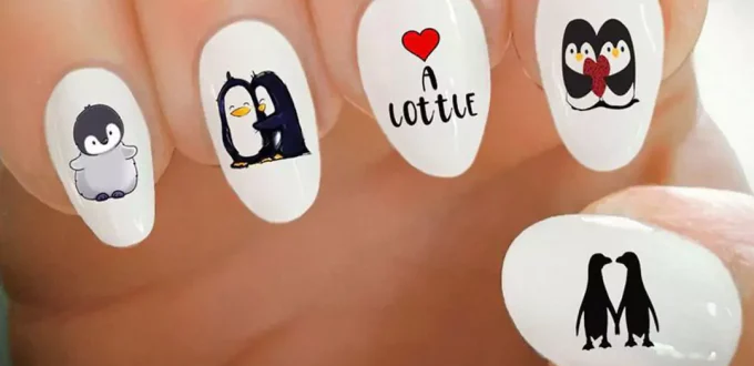 cute penguin nail designs