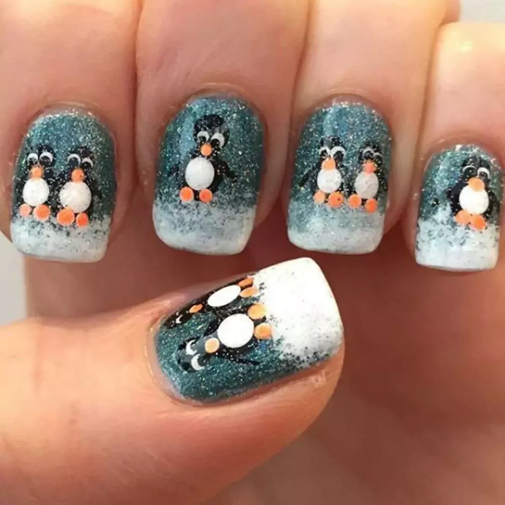 dazzling penguin nail designs