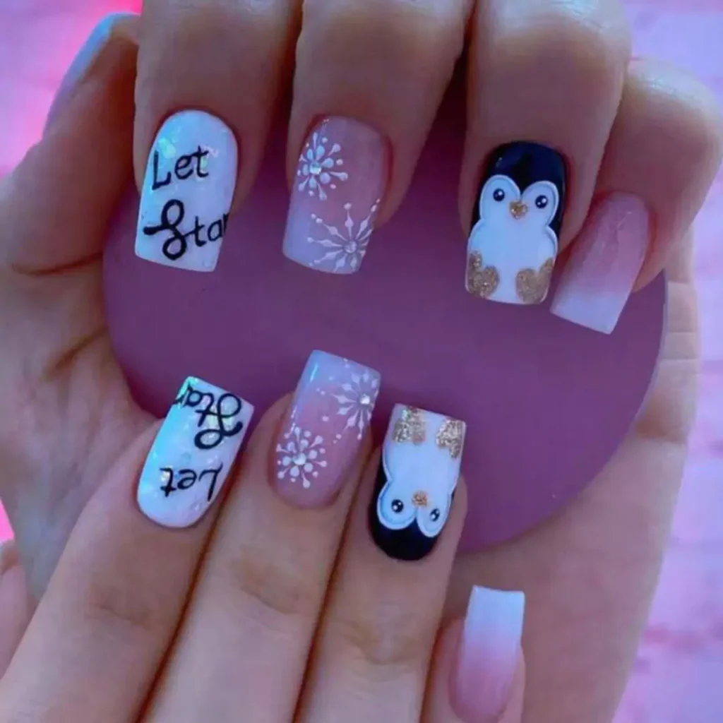 elegant penguin nail designs