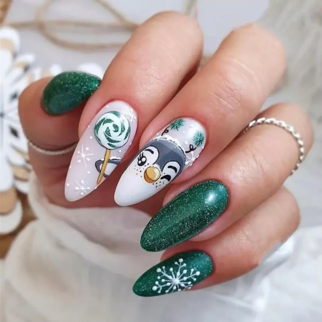 sophisticated penguin nail designs