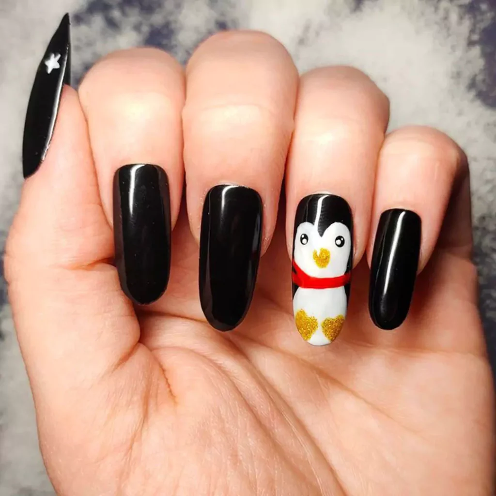 trendy penguin nail designs