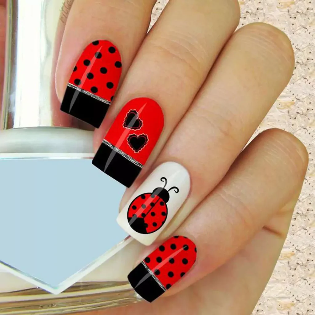 elegant ladybug nail designs