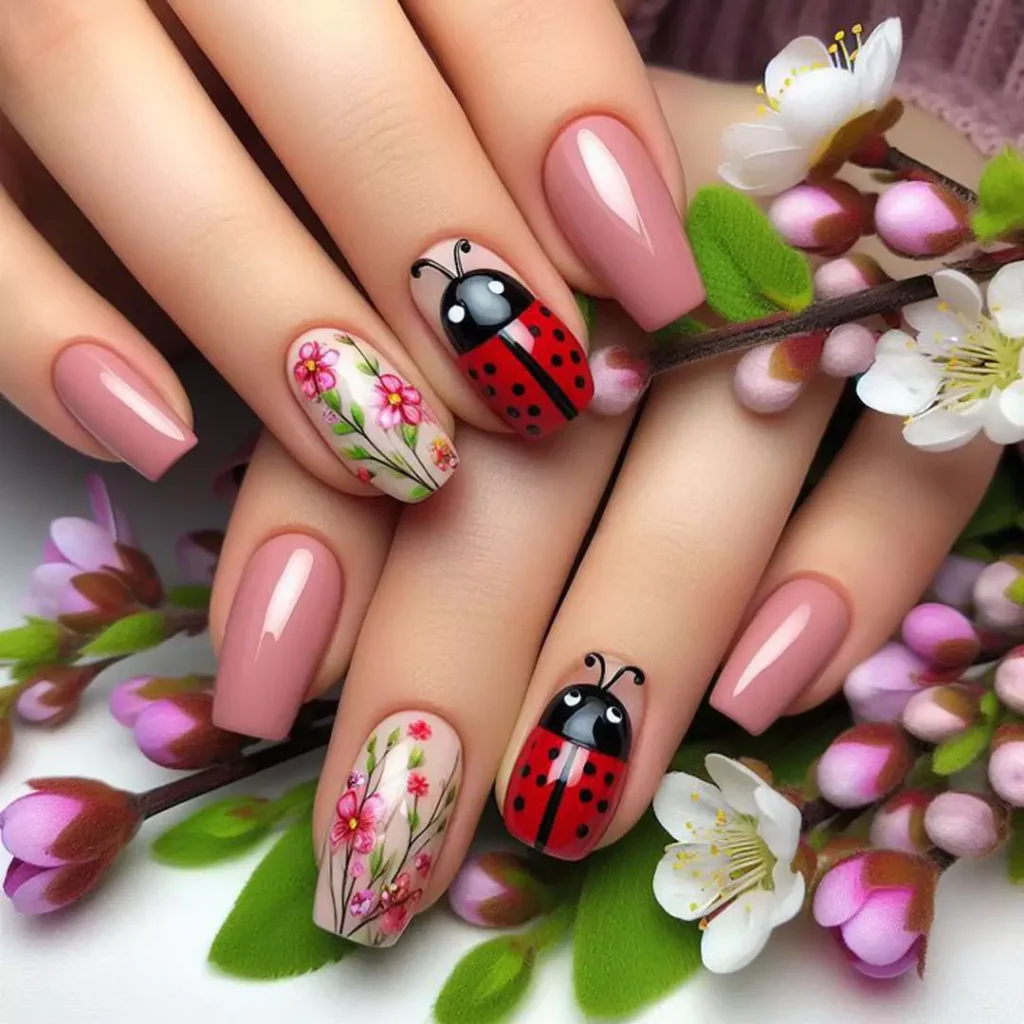 glamorous ladybug nail designs