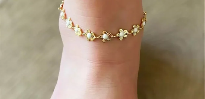 cute gold anklets for baby girls