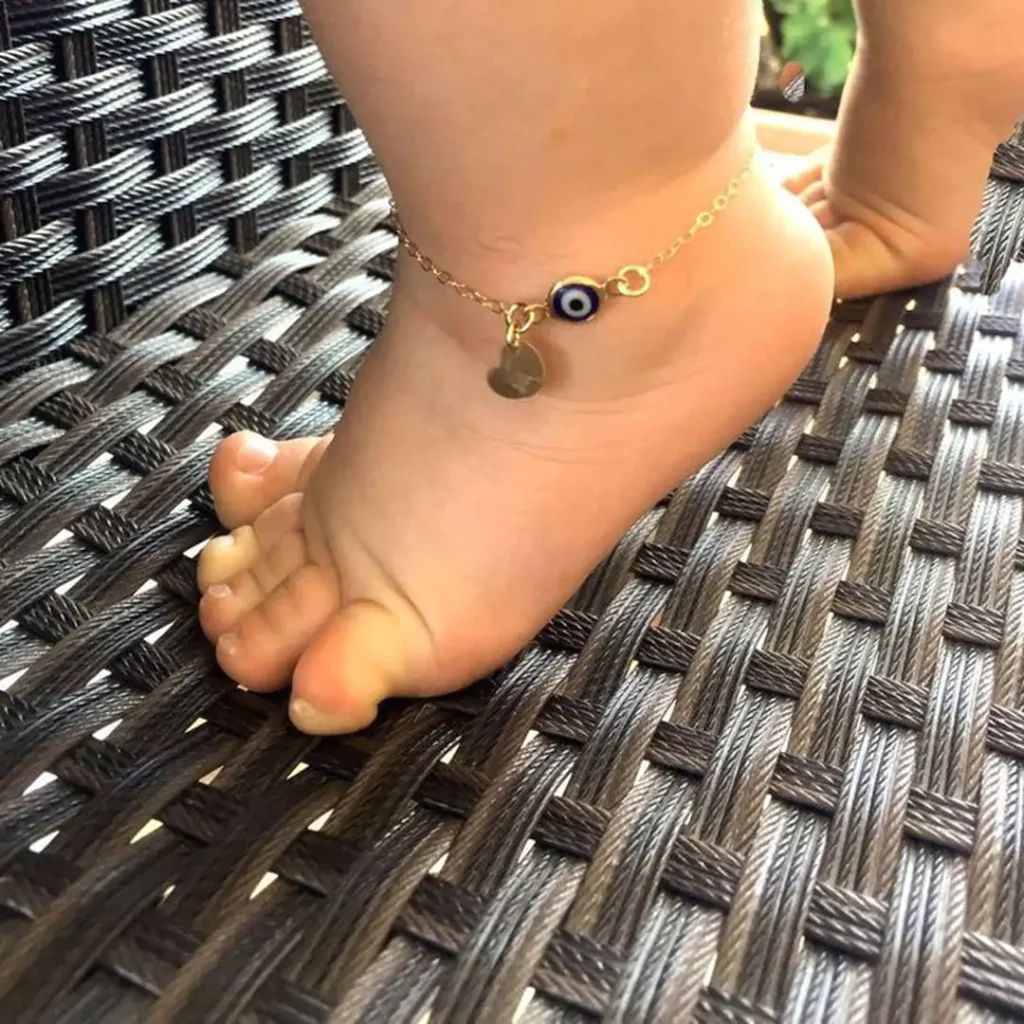 opulent gold anklets for baby girls 