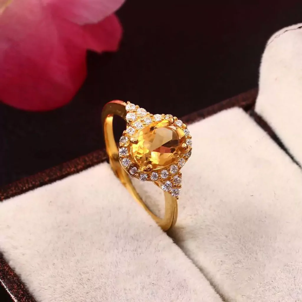 dazzling gold rings with golden gemstones