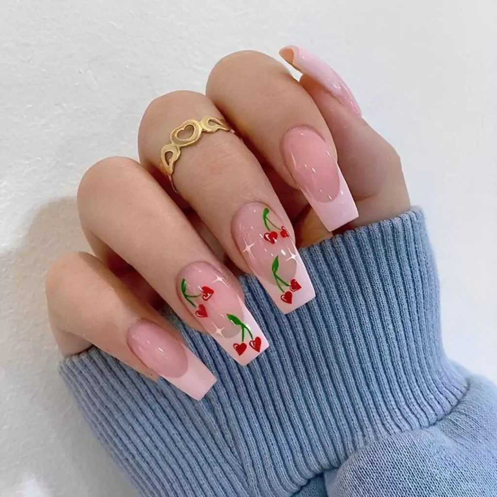 alluring cherry nail designs