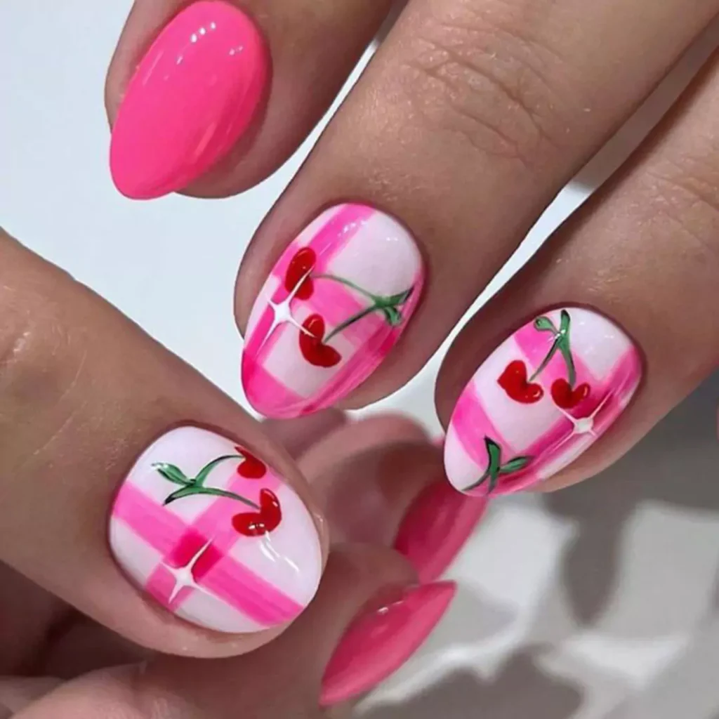 elegant cherry nail designs