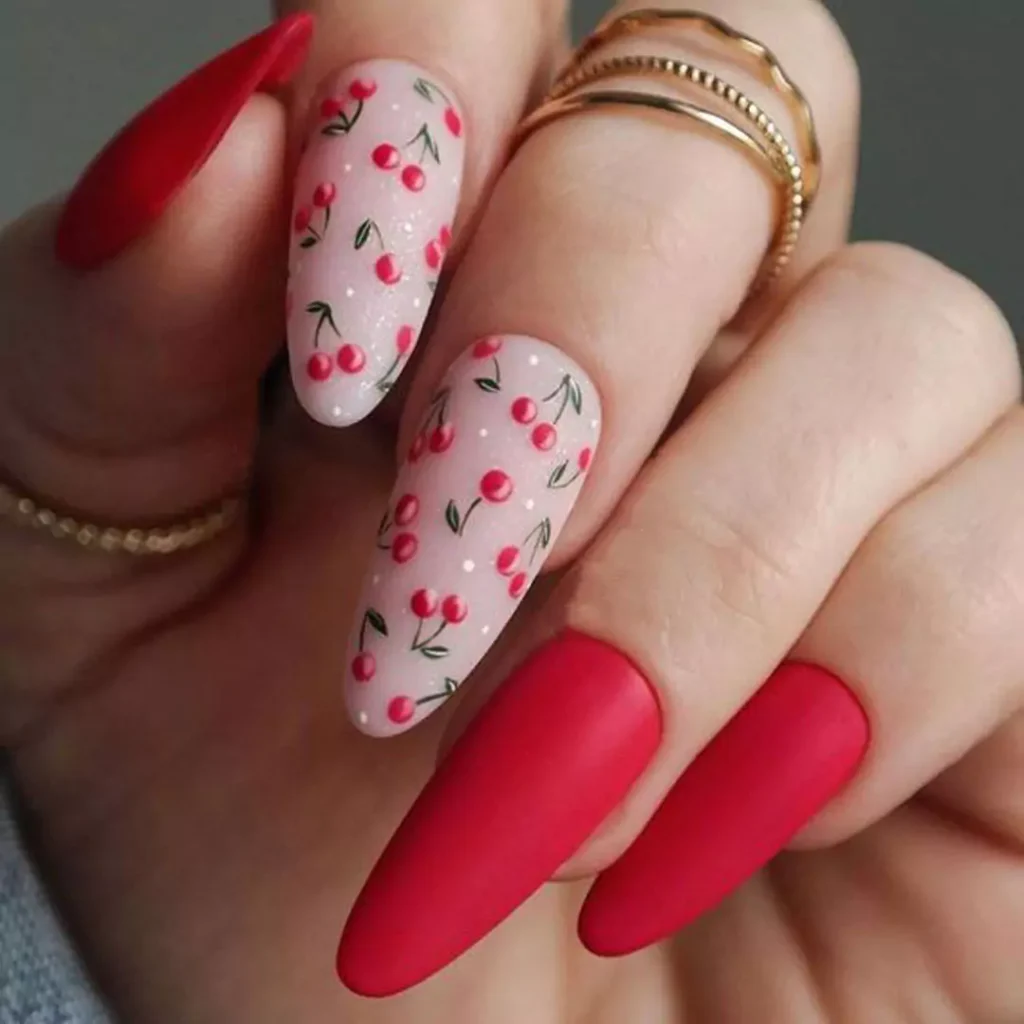 sophisticated cherry nail designs