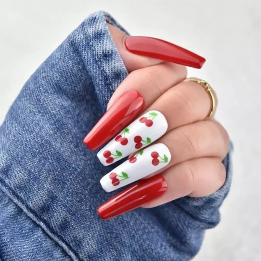 trendy cherry nail designs