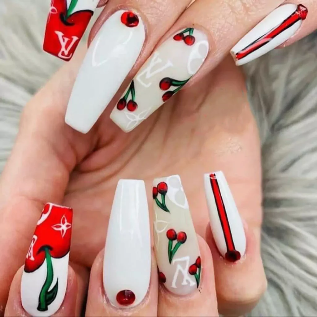 dazzling cherry nail designs