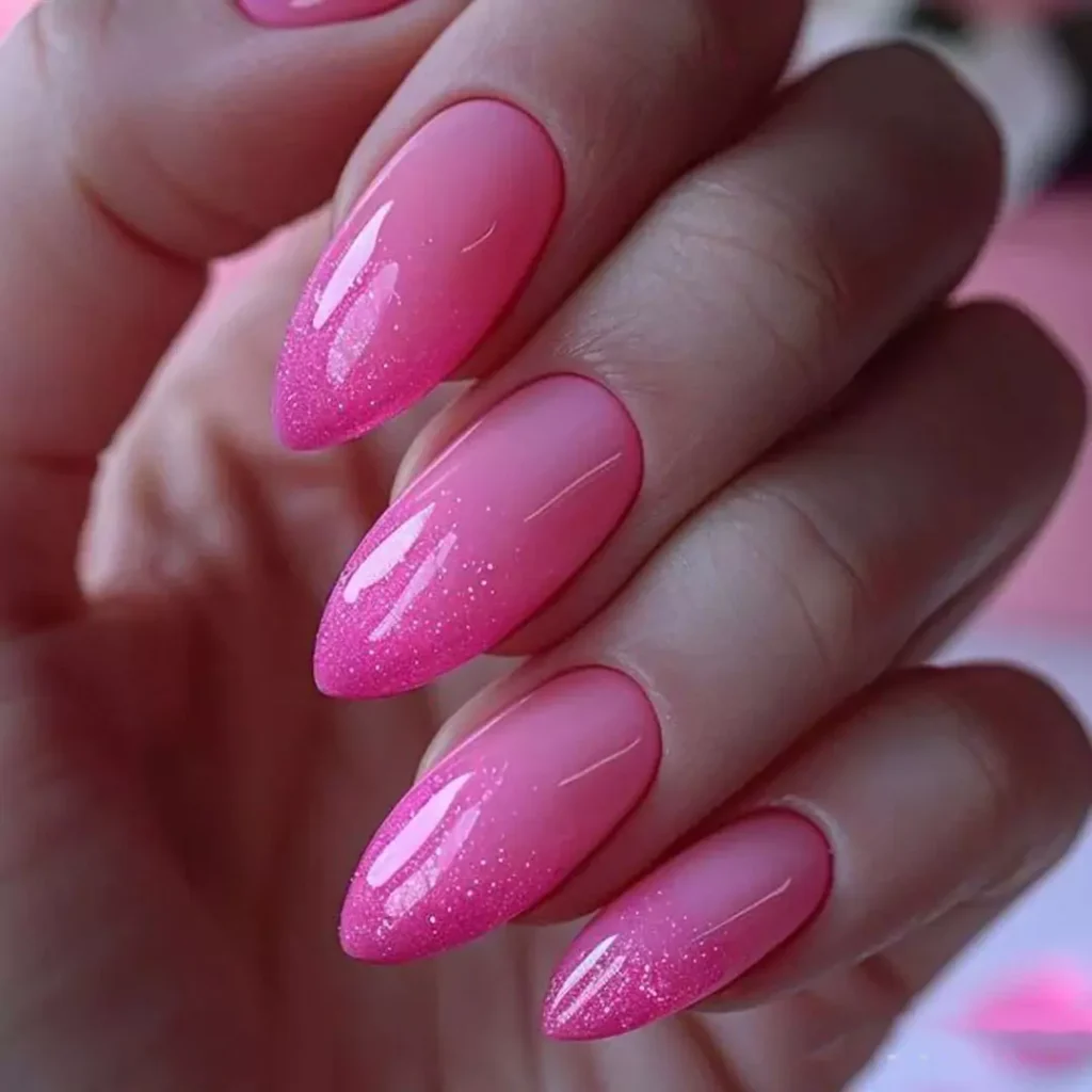 vibrant pink ombre nail designs