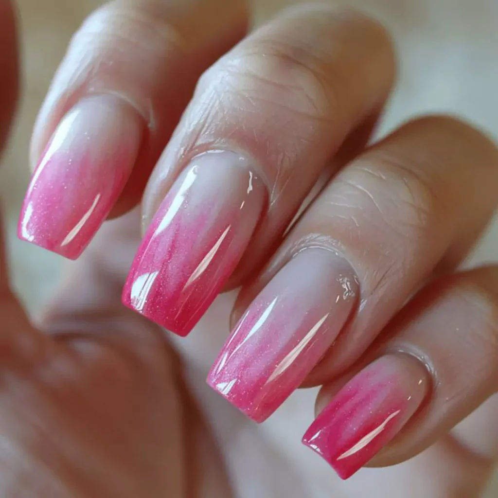 unique pink ombre nail designs