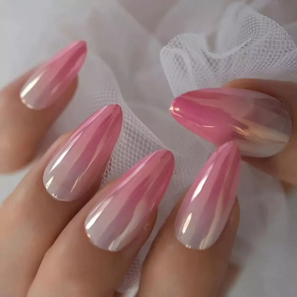 chic pink ombre nail designs