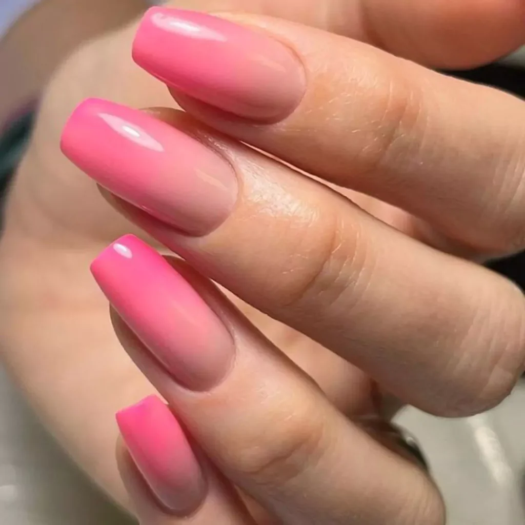 stylish pink ombre nail designs