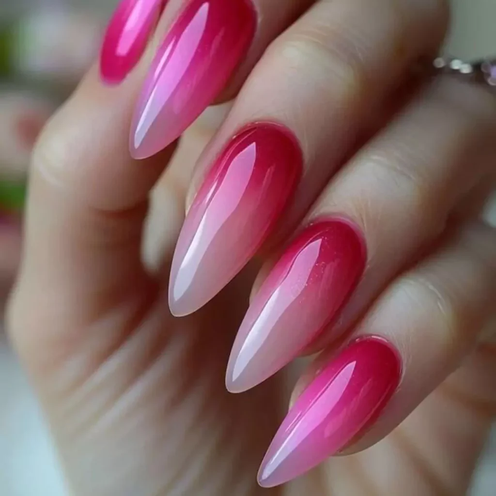 exquisite pink ombre nail designs