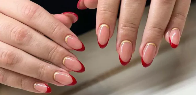 attractive red french tip nail designs of 2024