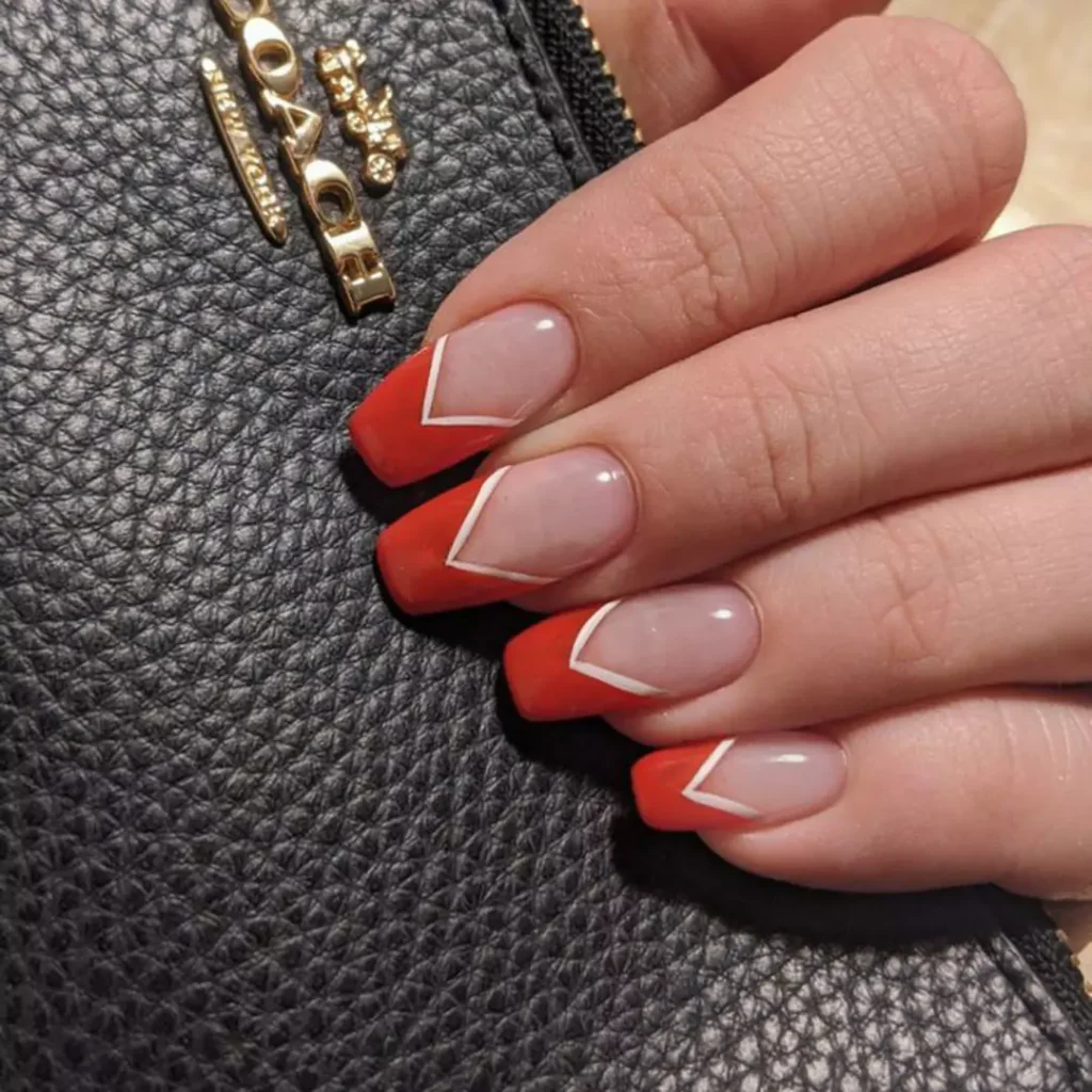 luxurious red french tip nail designs