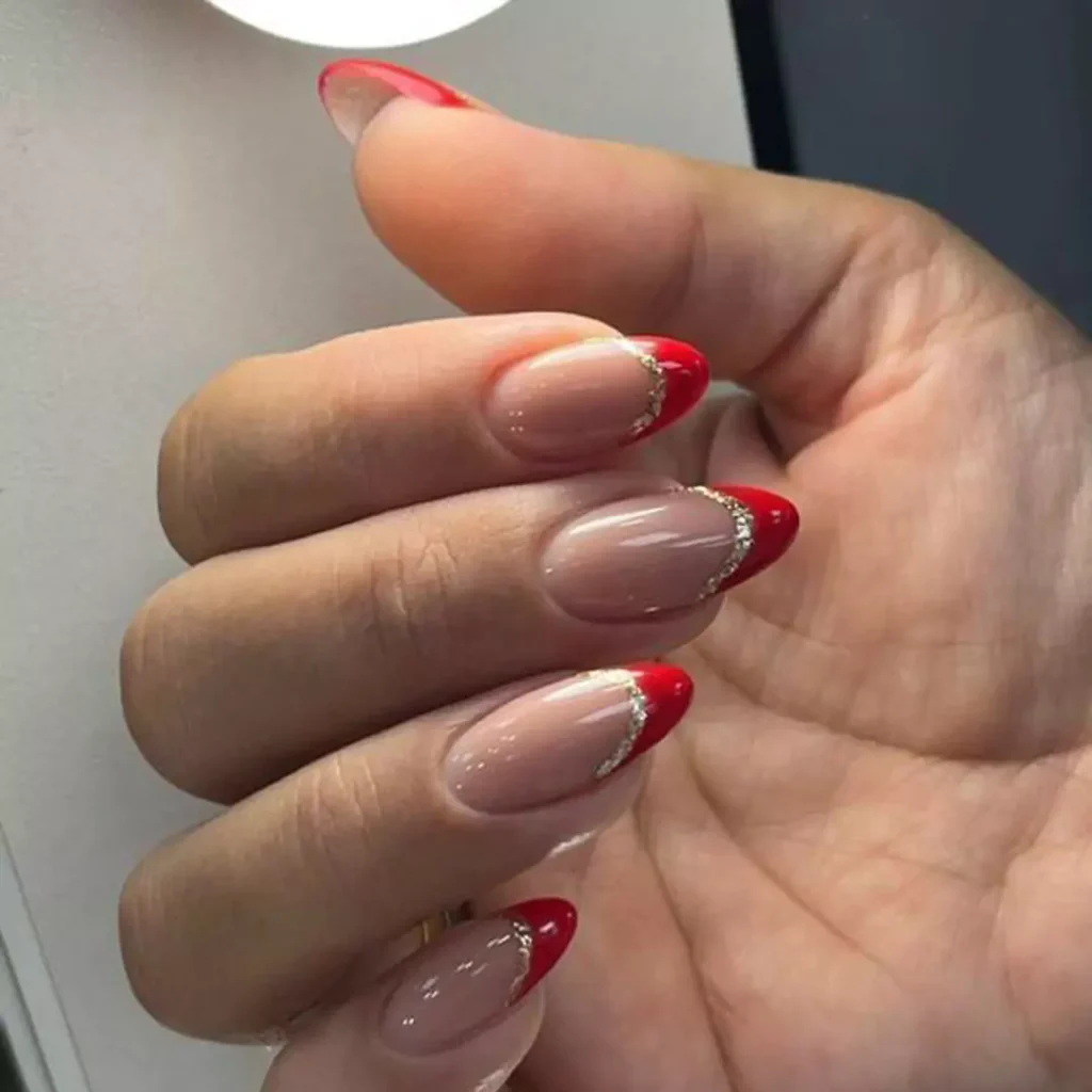 whimsical red french tip nail designs