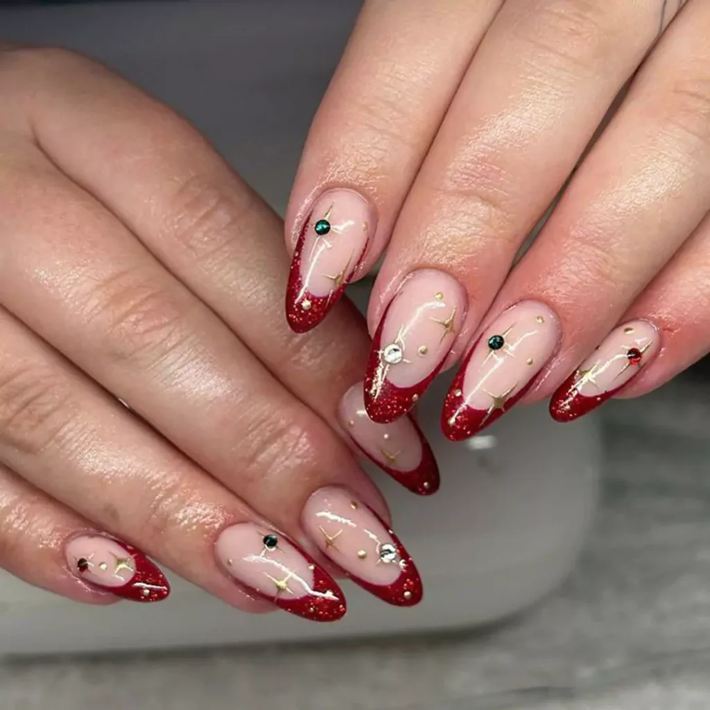 stunning red french tip nail designs