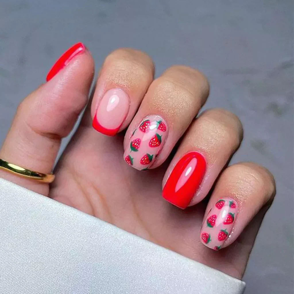 attractive strawberry nail designs 