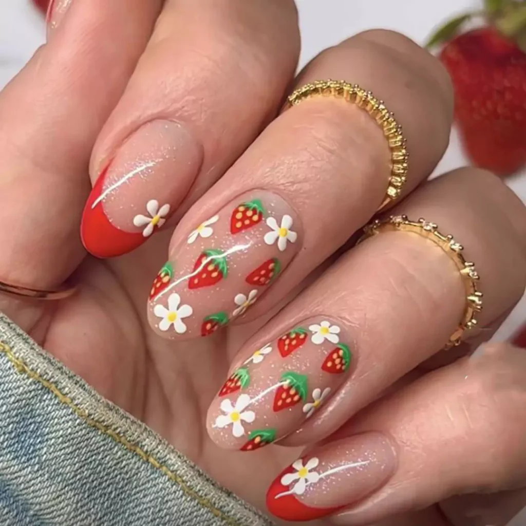 trendy strawberry nail designs 