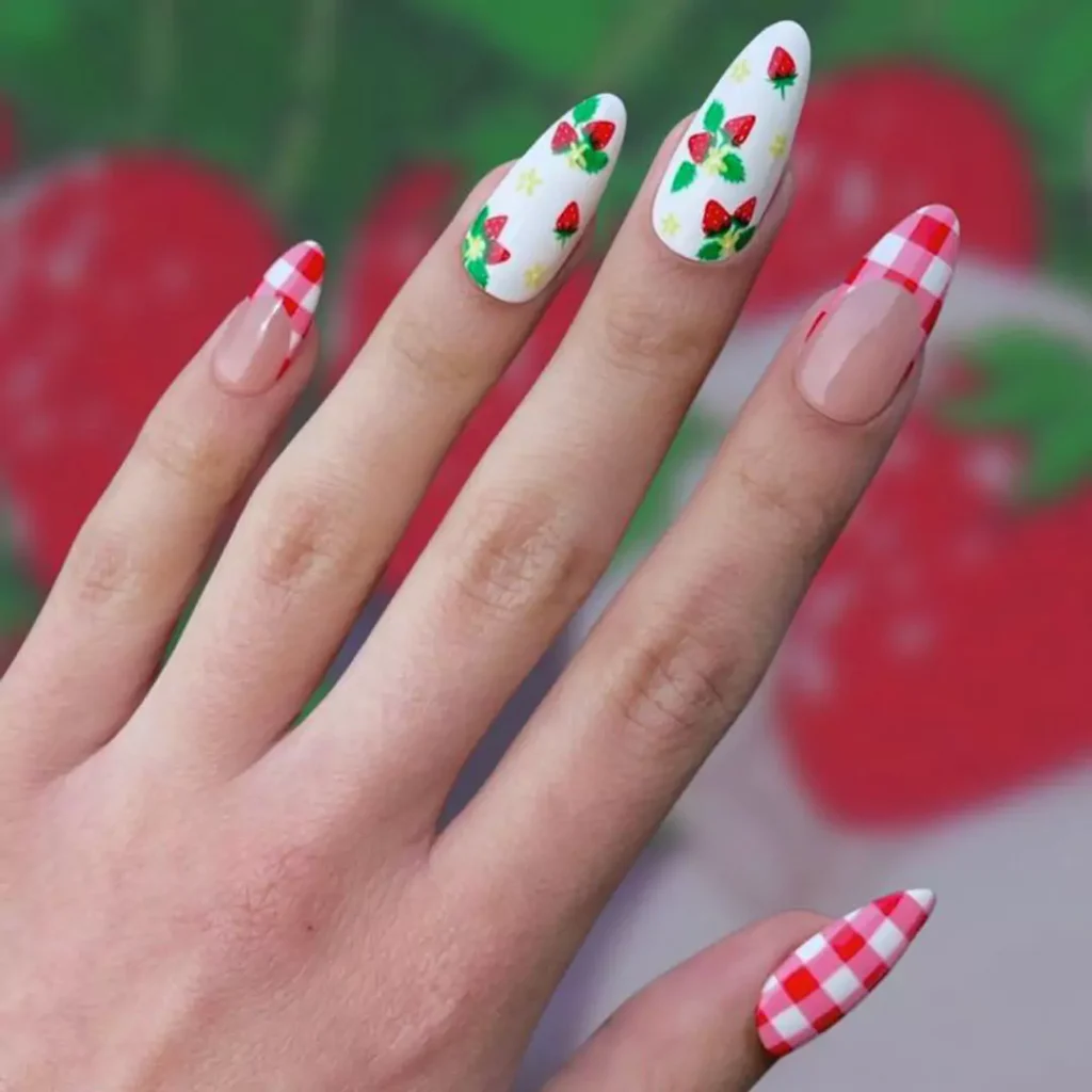 unique strawberry nail designs 